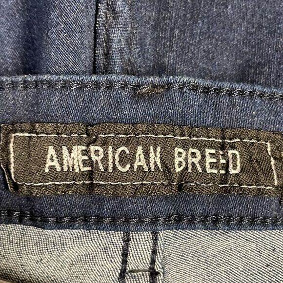 AMERICAN BREED Indigo Blue Distressed Jean Shorts Jorts Size 32 - Picture 7 of 11
